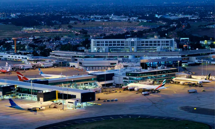 De luchthaven van Melbourne