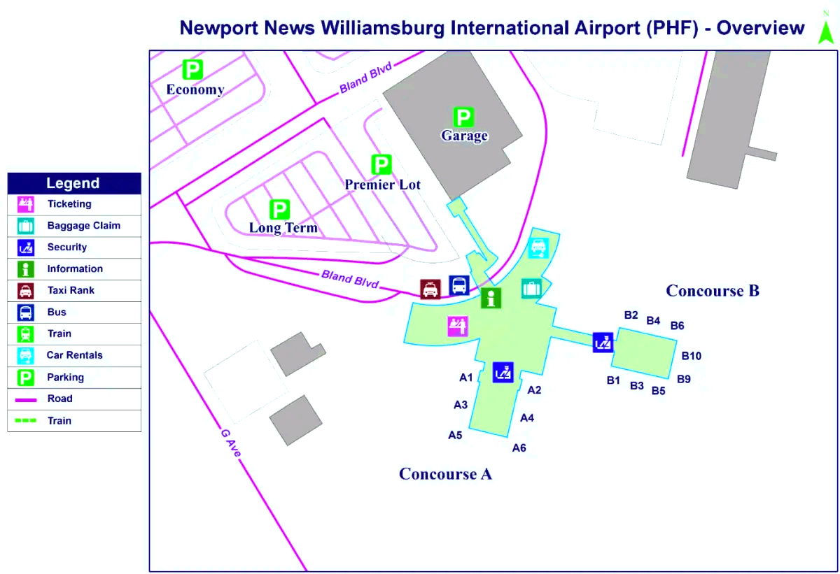 Newport News Διεθνές Αεροδρόμιο Williamsburg